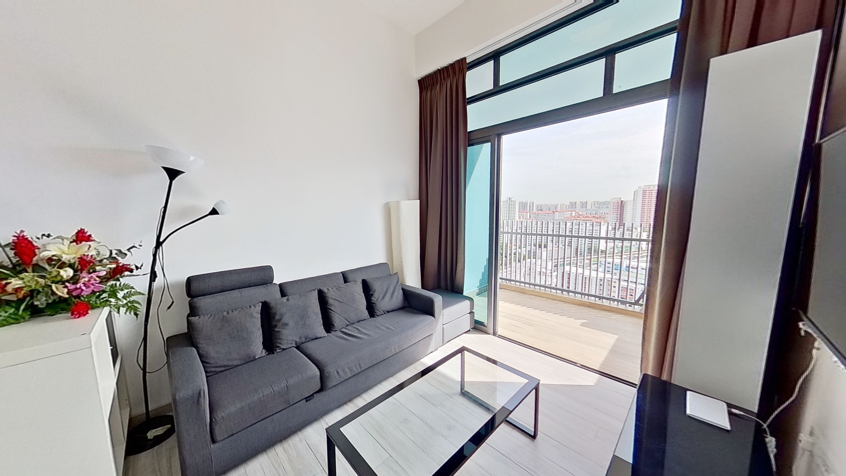 Living room prepared for rental