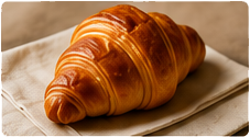 Butter croissant on a white napkin